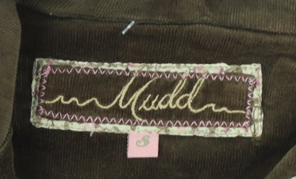Mudd Women Brown Corduroy Blazer Jacket Small Cotton Blend Lace Trim