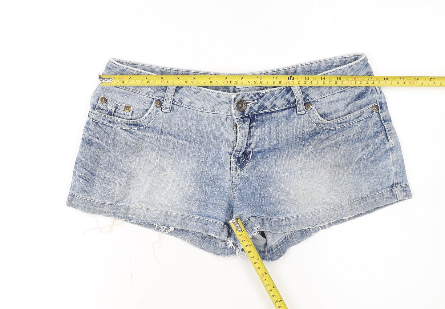 Hot Options Women's Blue Denim Cut-Off Shorts Size 12