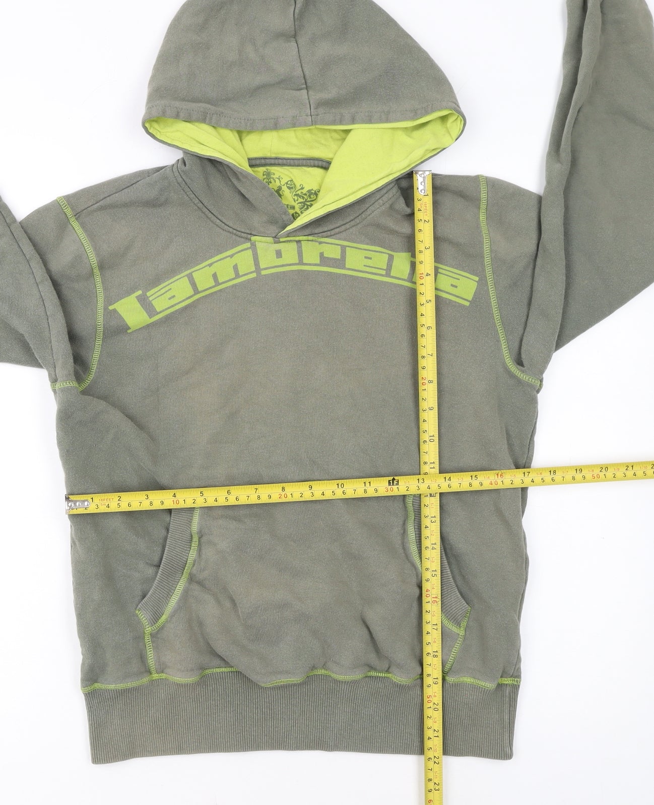 Lambretta Men's Green Pullover Hoodie Small Cotton Casual Top