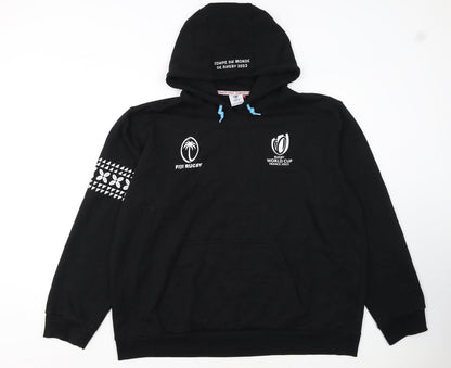 Rugby World Cup France 2023 Fiji Rugby Black 3XL Men's Pullover Hoodie