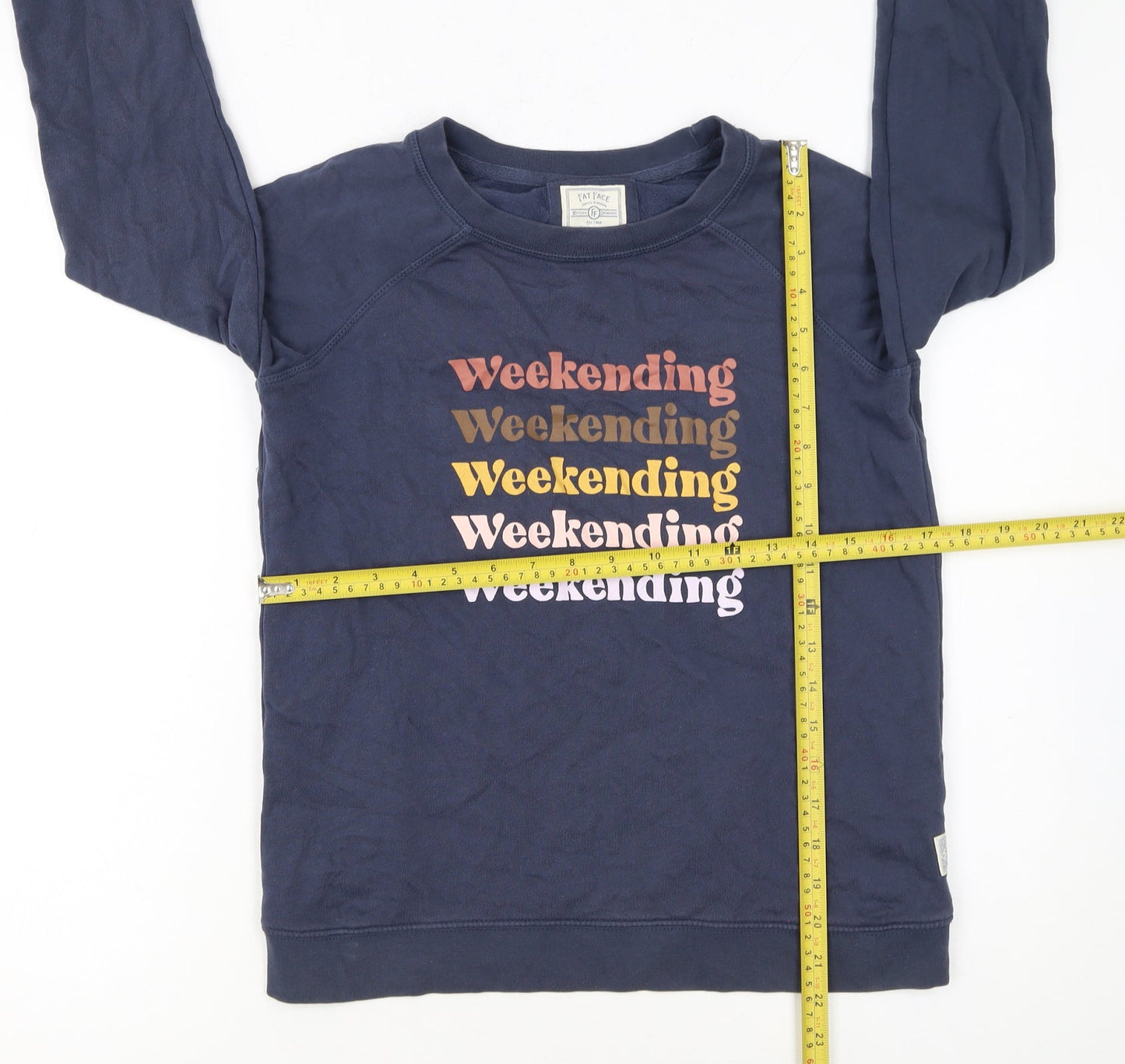 Fat Face Womens Navy Weekend Graphic Cotton Sweatshirt UK 6