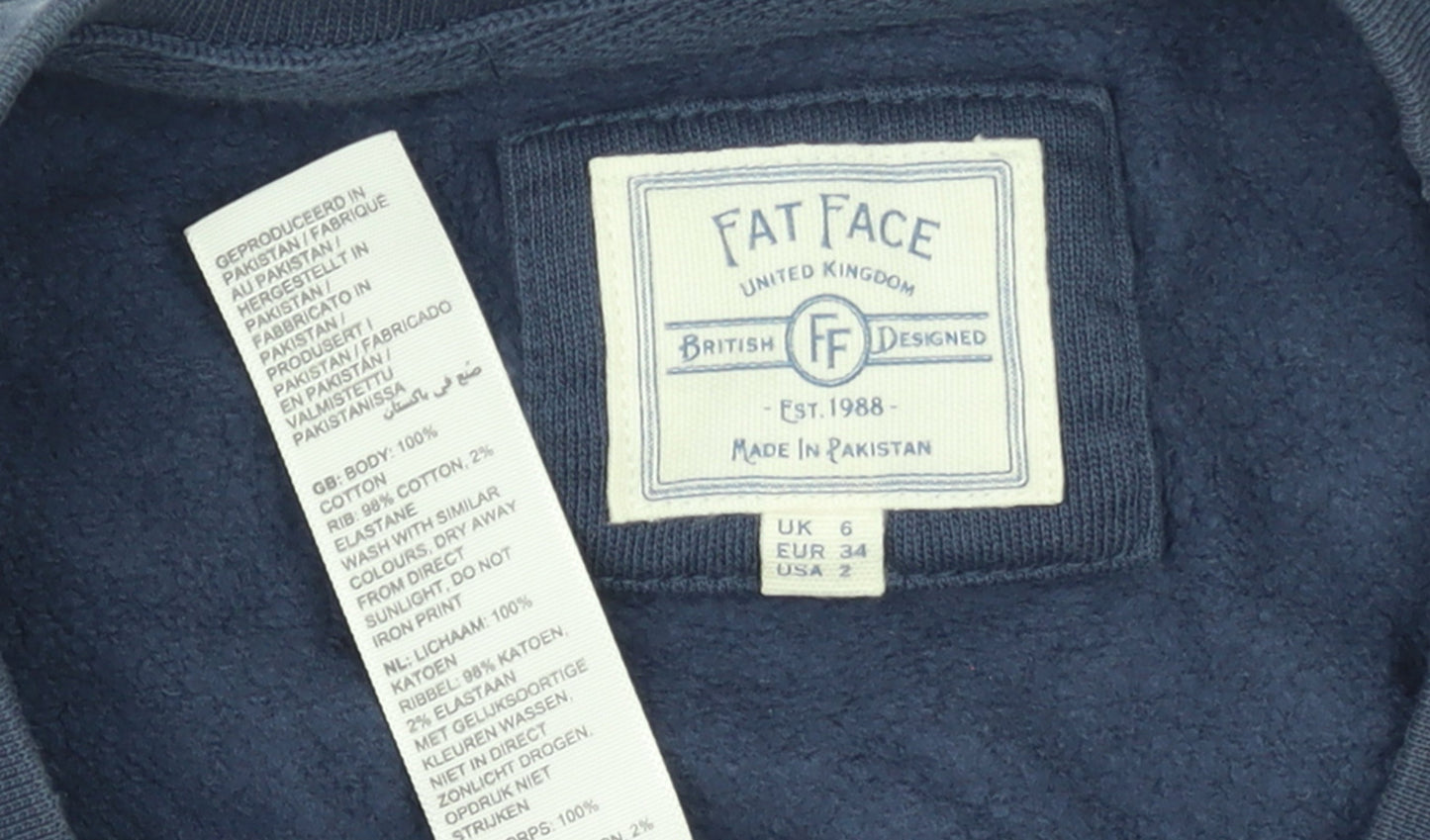 Fat Face Womens Navy Weekend Graphic Cotton Sweatshirt UK 6