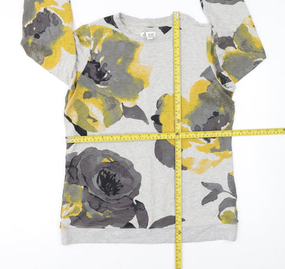 Denim & Co Women’s Grey Floral Pullover Sweatshirt XS