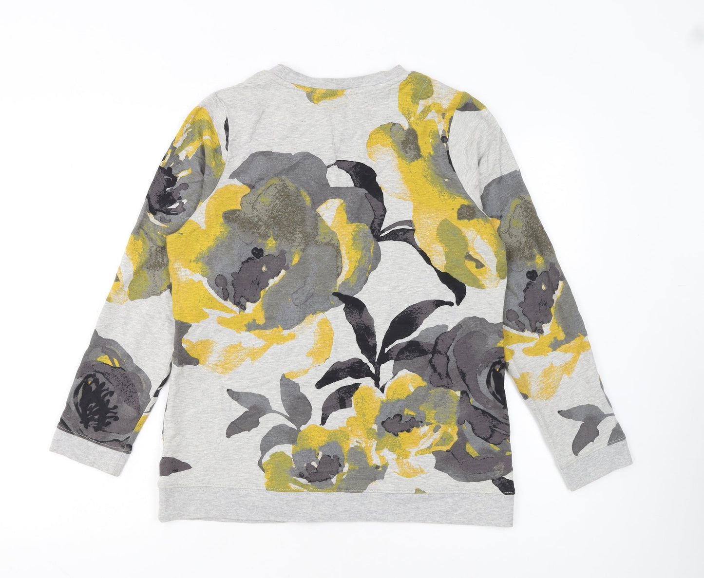 Denim & Co Women’s Grey Floral Pullover Sweatshirt XS