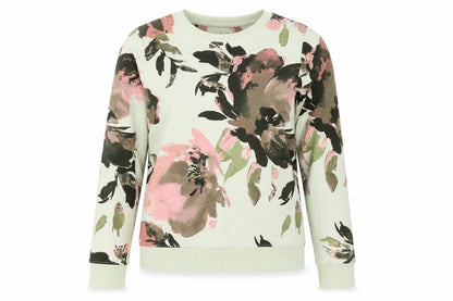 Denim & Co. Women’s Green Floral Pullover Sweatshirt Size S