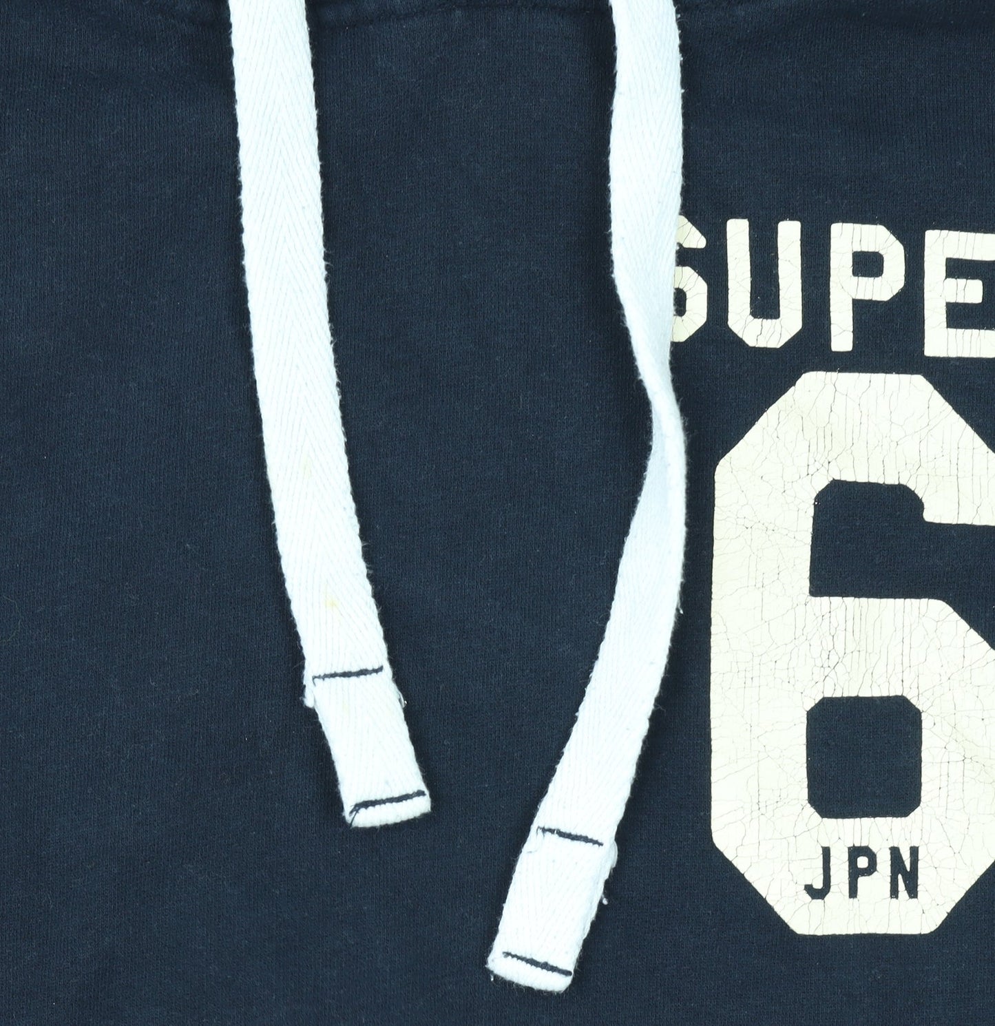 Superdry Men's Blue Pullover Hoodie L Logo Graphic Cotton Blend
