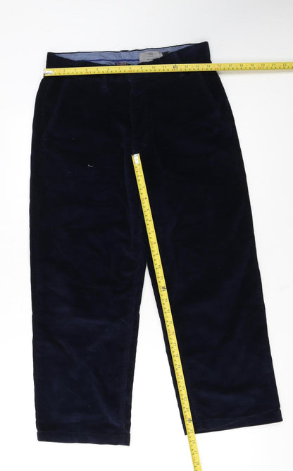 Marks and Spencer Men's Blue Corduroy Regular Fit Trousers Size 32