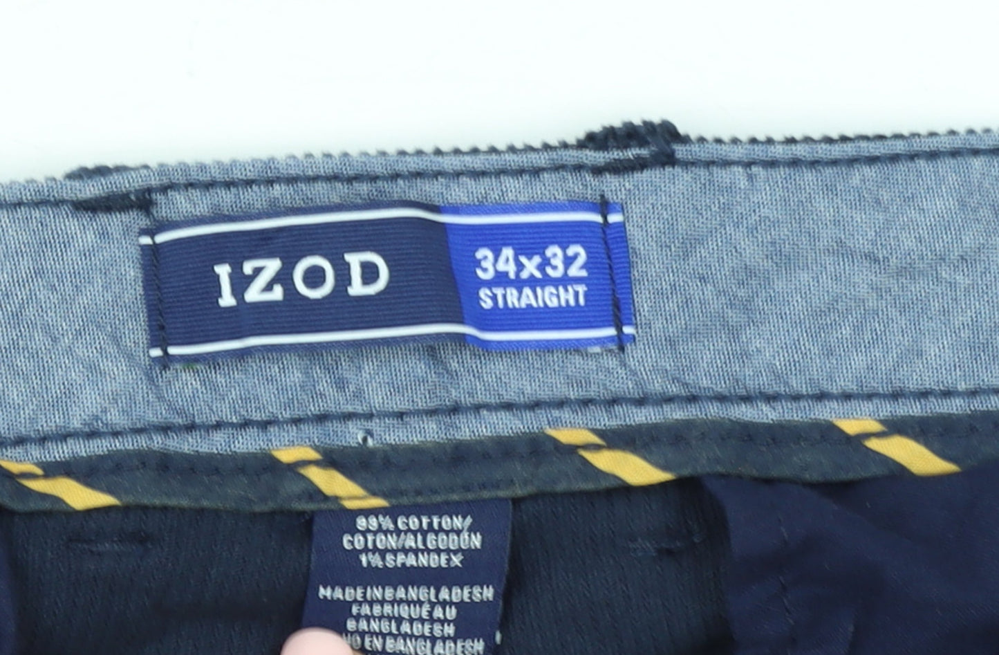 IZOD Men's Blue Corduroy Straight Trousers 34x32