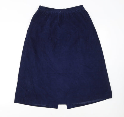 S.V.P. Womens Blue Corduroy A-Line Midi Skirt Size 12