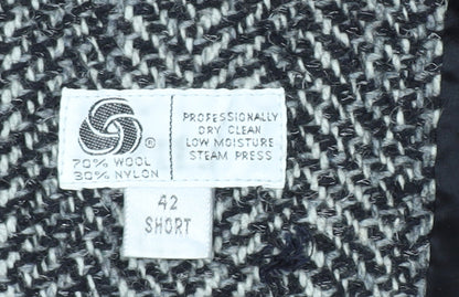 Botany 500 Women's Grey Herringbone Wool Long Overcoat Size 16