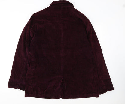 Eddie Bauer Womens Purple Corduroy Button Basic Jacket Size L