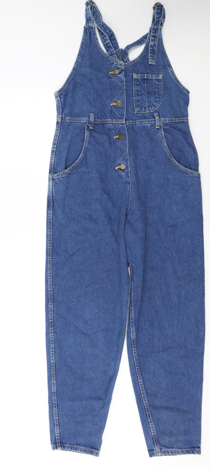 Lee Women Blue Denim Dungaree Jumpsuit Size 10 Adjustable Straps