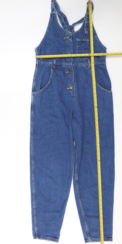 Lee Women Blue Denim Dungaree Jumpsuit Size 10 Adjustable Straps