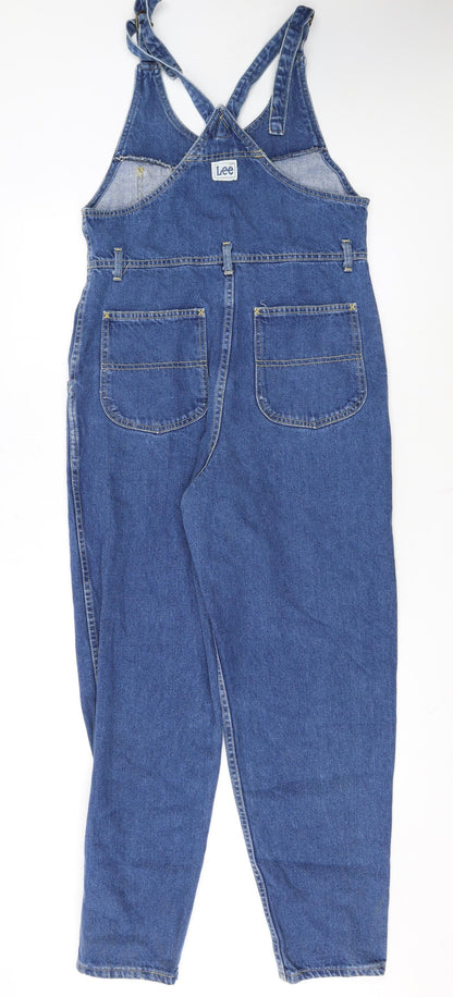 Lee Women Blue Denim Dungaree Jumpsuit Size 10 Adjustable Straps