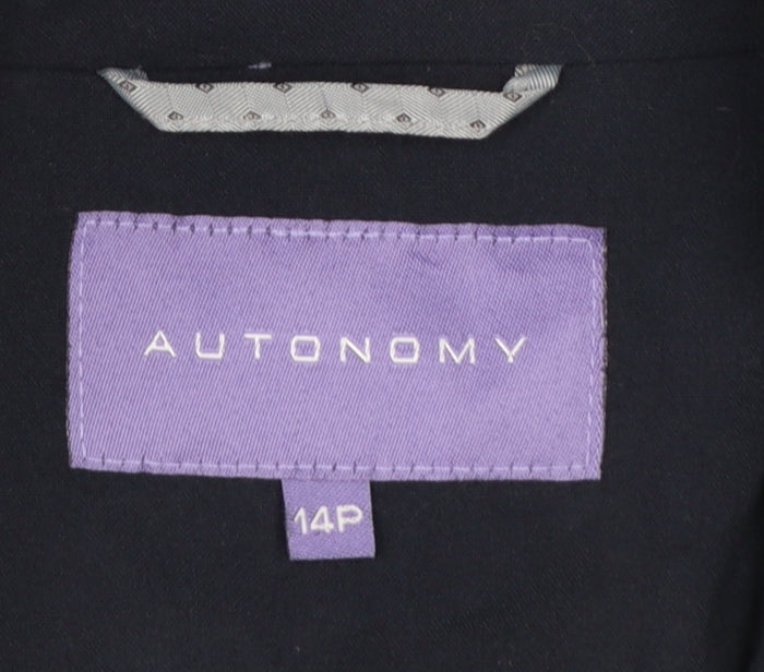 Autonomy Women's Blue Petite Size 14 Classic Two-Button Blazer