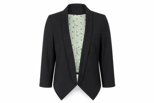 River Island Women Black Size 12 Shawl Lapel Tailored Suit Jacket