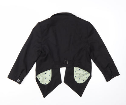 River Island Women Black Size 12 Shawl Lapel Tailored Suit Jacket