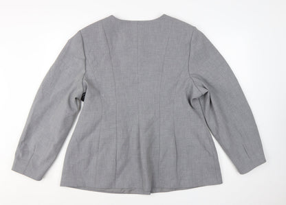 Marks and Spencer Women Grey Size 20 Long Sleeve Suit Jacket