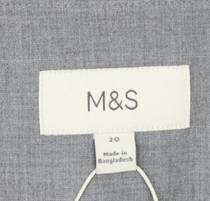 Marks and Spencer Women Grey Size 20 Long Sleeve Suit Jacket