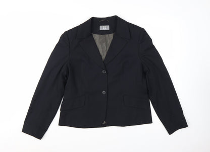 Amaranto Women's Black Size 16 Single-Breasted Blazer