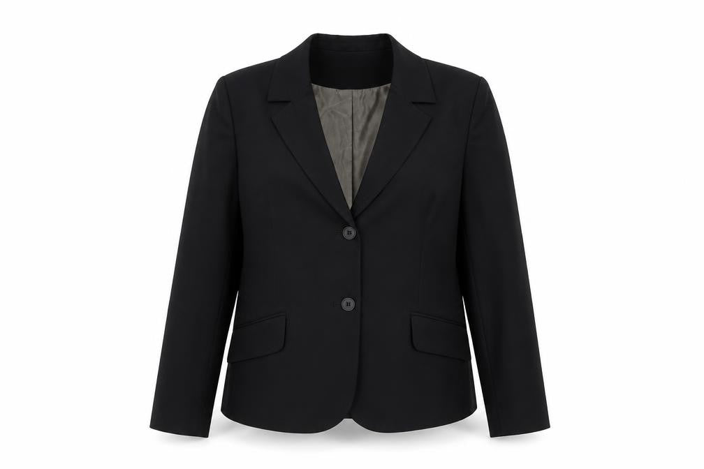 Amaranto Women's Black Size 16 Single-Breasted Blazer
