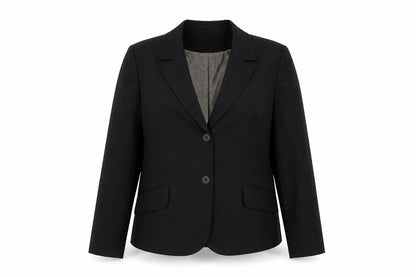 Amaranto Women's Black Size 16 Single-Breasted Blazer