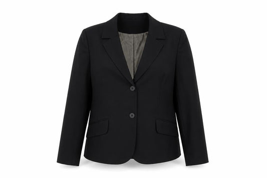 Front view of Amaranto Women's Black, size 16, Single-Breasted Blazer