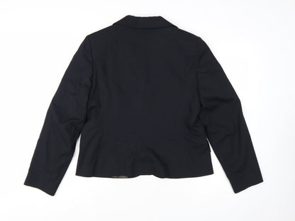 Amaranto Women's Black Size 16 Single-Breasted Blazer