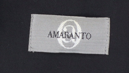 Amaranto Women's Black Size 16 Single-Breasted Blazer