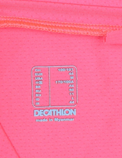 Kalenji Women Pink Short Sleeve V-Neck Running T-Shirt Size 16