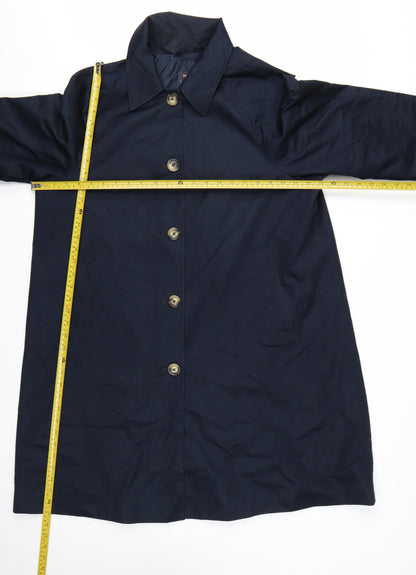 Marks and Spencer Women's Blue Cotton Blend Trench Coat Size 16