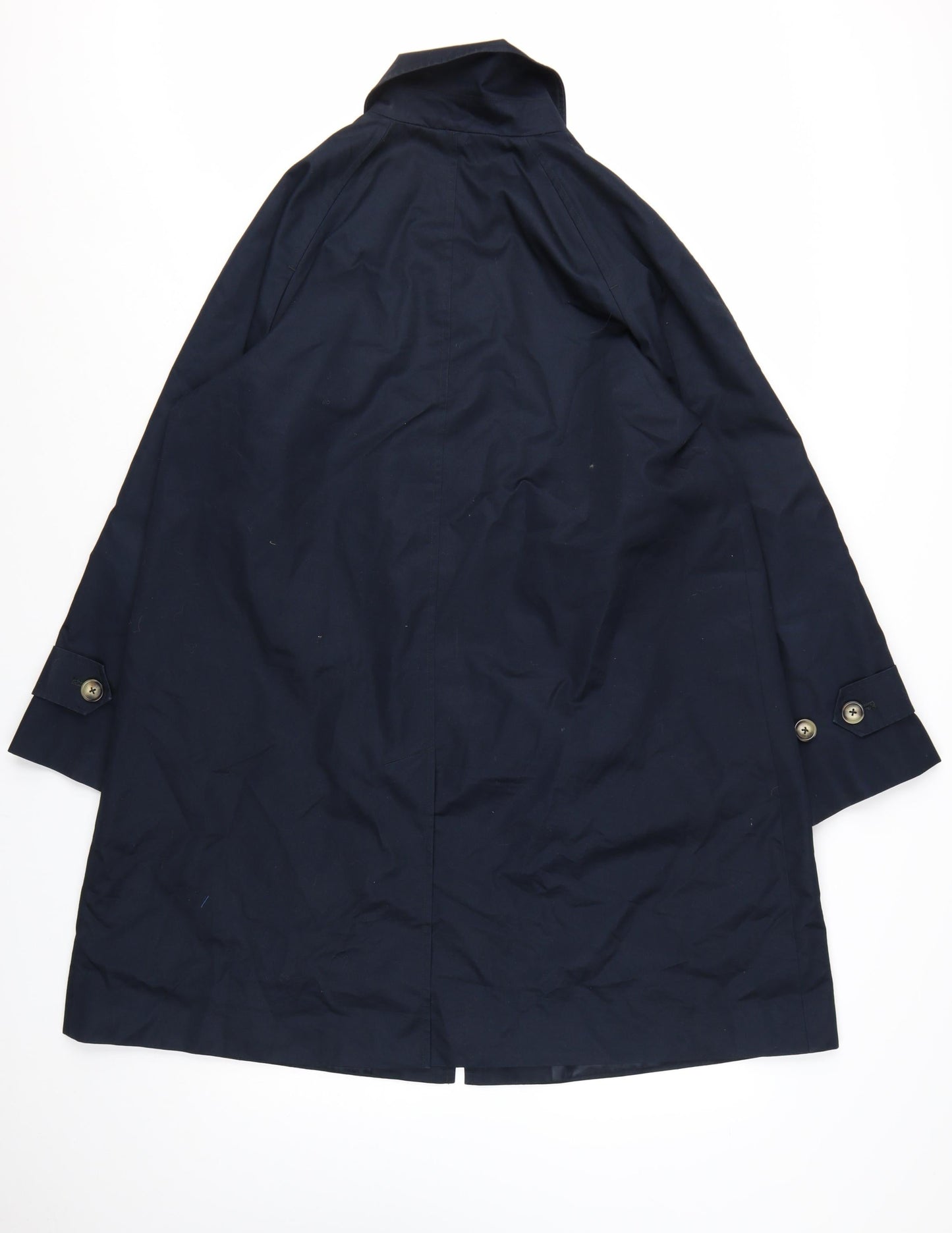 Marks and Spencer Women's Blue Cotton Blend Trench Coat Size 16