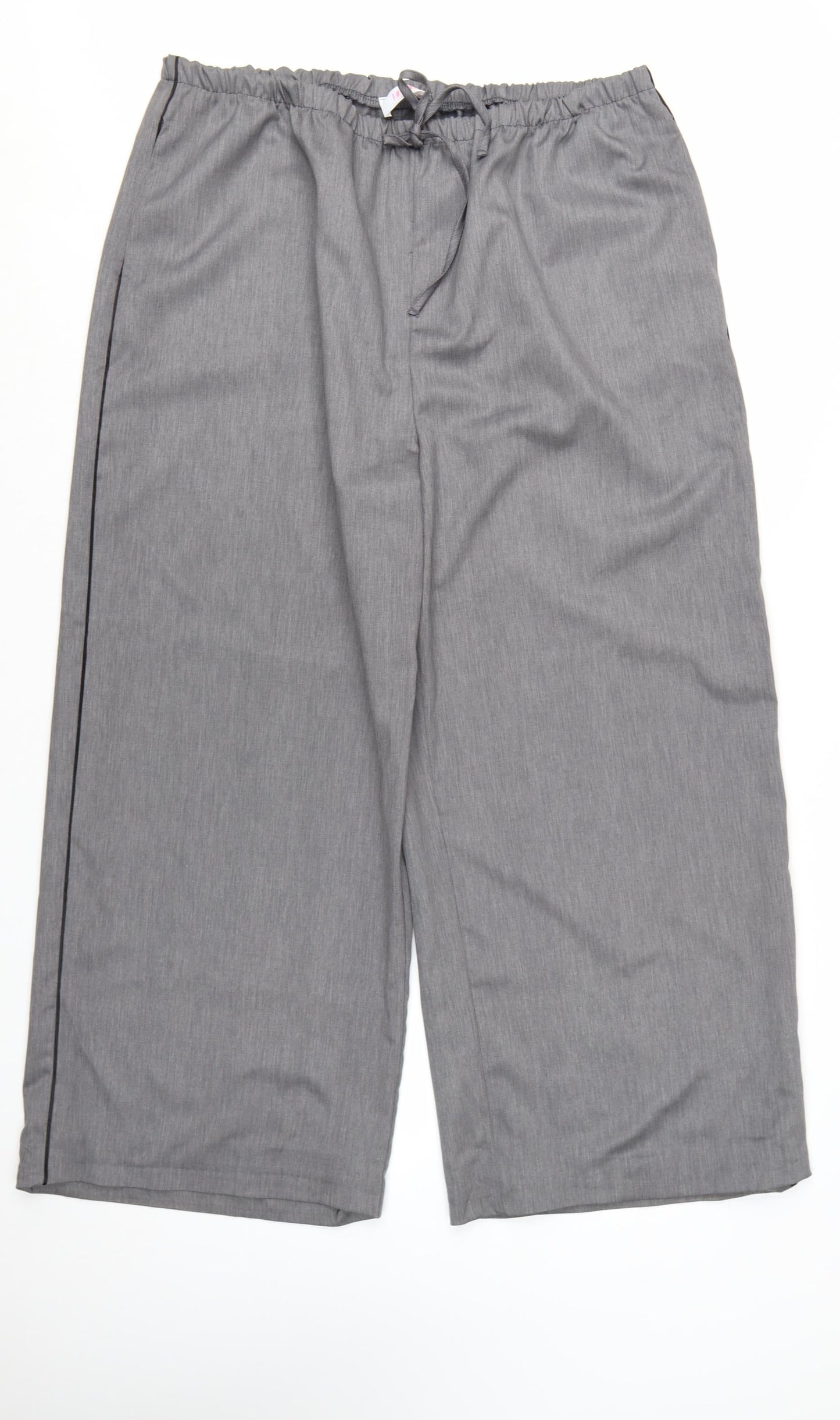 Savida Women's Grey Cropped Wide-Leg Trousers Size 18