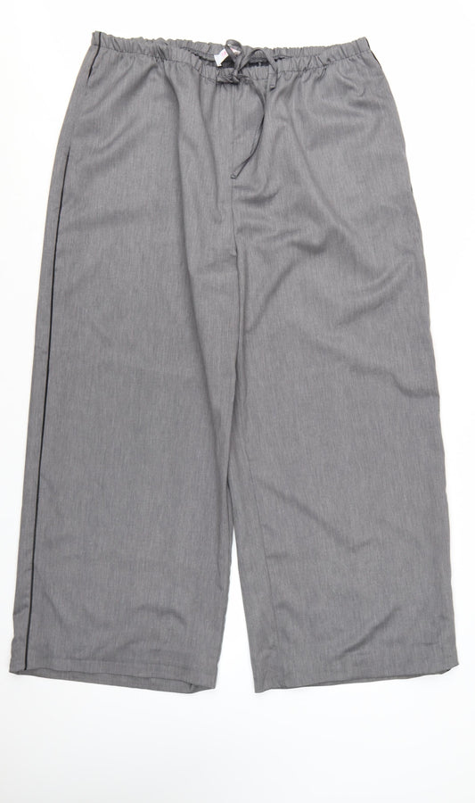 Savida Women's Grey Cropped Wide-Leg Trousers Size 18