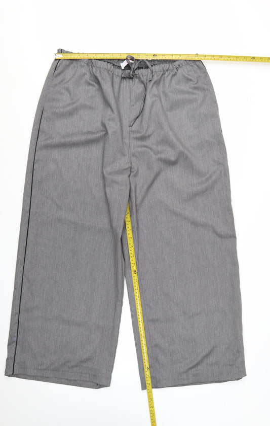 Savida Women's Grey Cropped Wide-Leg Trousers Size 18