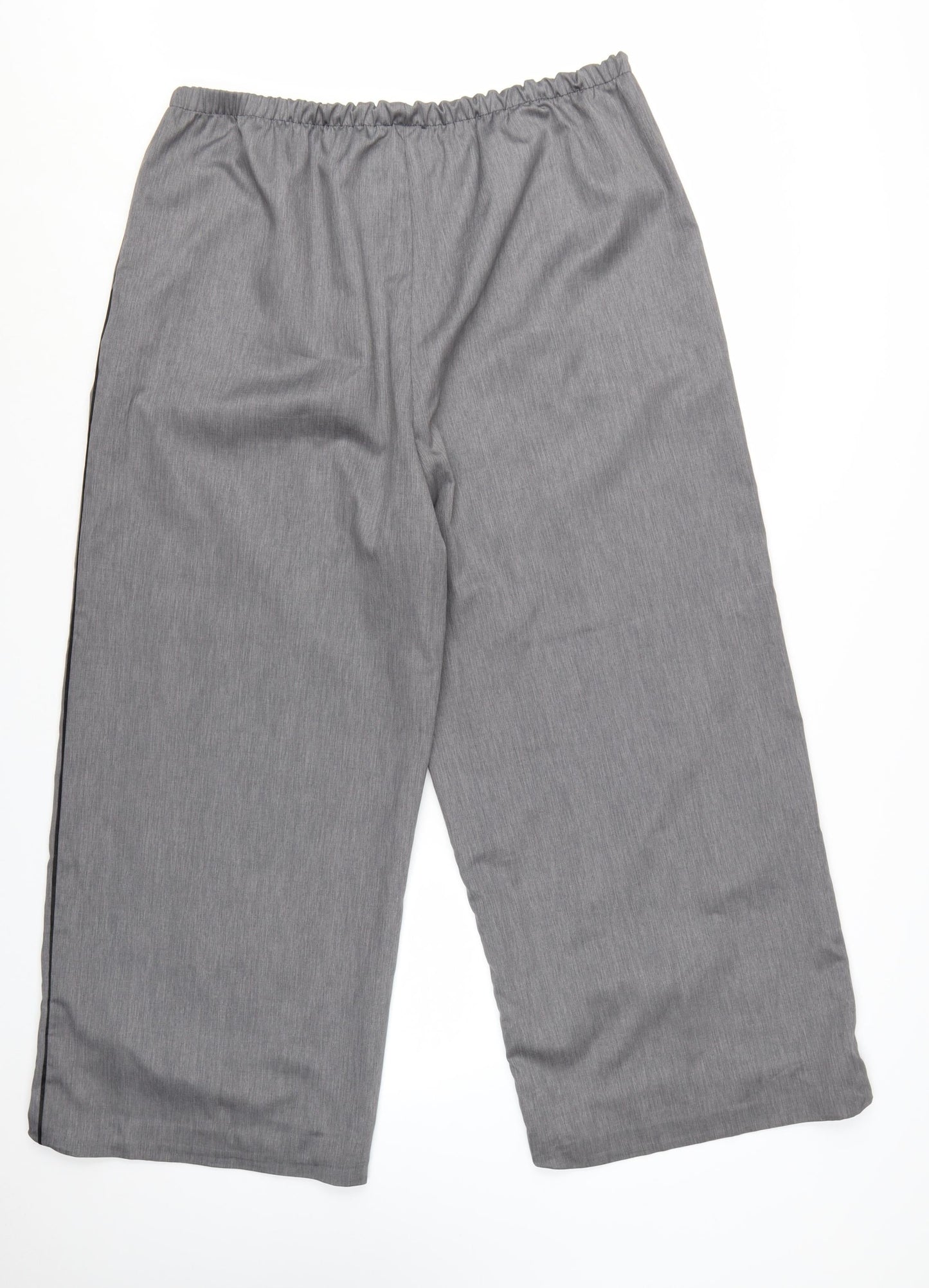 Savida Women's Grey Cropped Wide-Leg Trousers Size 18