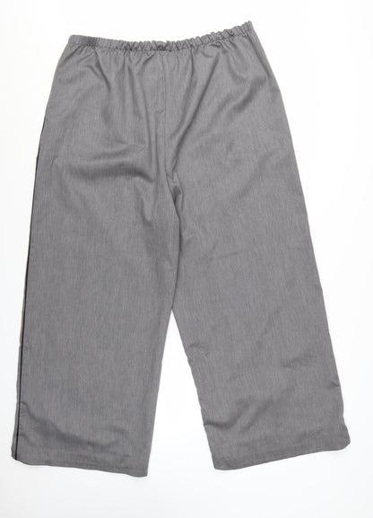 Savida Women's Grey Cropped Wide-Leg Trousers Size 18