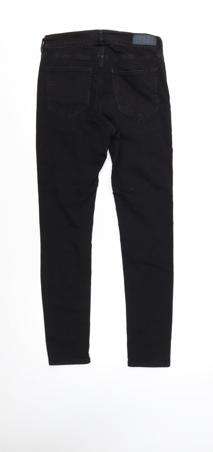 Pull & Bear Womens Black Skinny Jeans Size 12 Slim Fit Denim