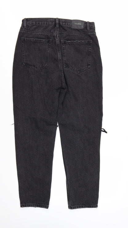 Pull&Bear Womens Black Distressed High Rise Mom Jeans Size 12