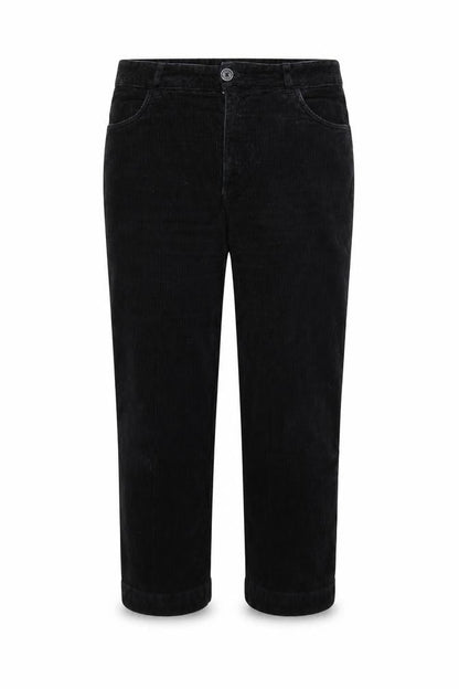 Monki Womens Black Corduroy Straight Trousers Size 16