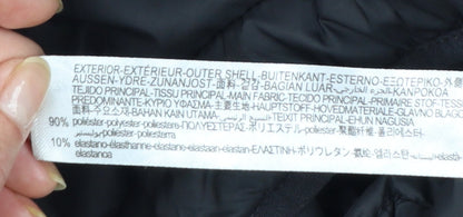 Zara Women's Black Puffer Jacket Hooded Size 8 Quilted Softshell