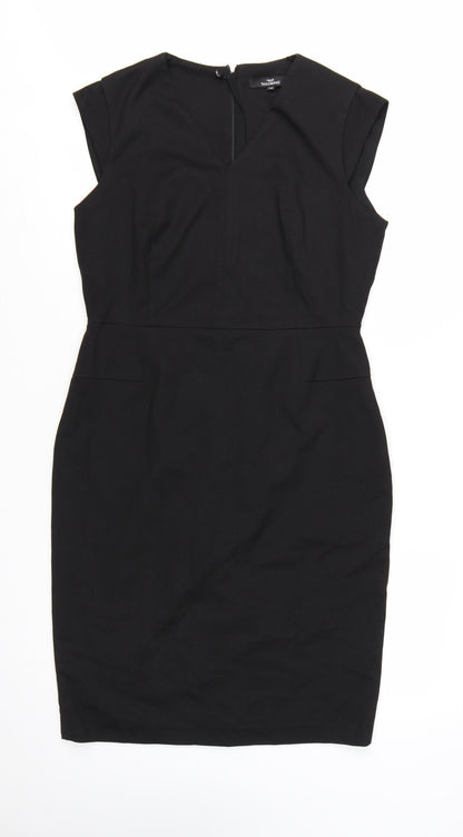 Next Women Black Size 10 Sheath Knee Length Tailoring Dress