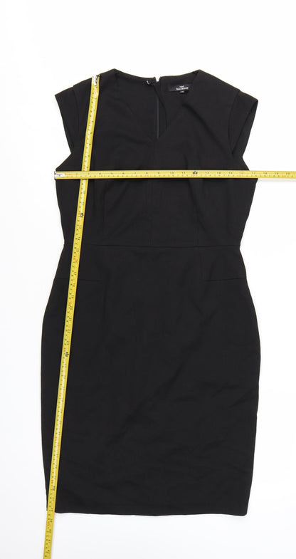 Next Women Black Size 10 Sheath Knee Length Tailoring Dress