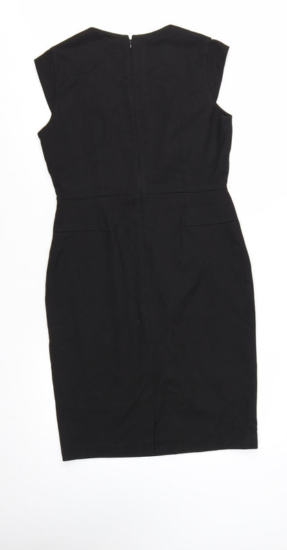 Next Women Black Size 10 Sheath Knee Length Tailoring Dress