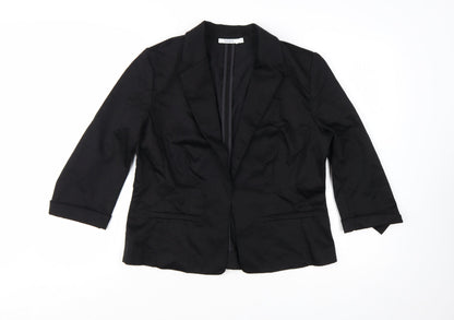Ricki's Women's Black Blazer Size 10 Cotton Blend Single-Breasted Jacket