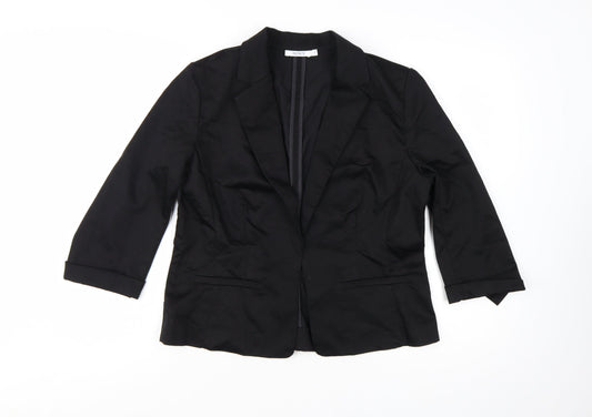 Ricki's Women's Black Blazer Size 10 Cotton Blend Single-Breasted Jacket
