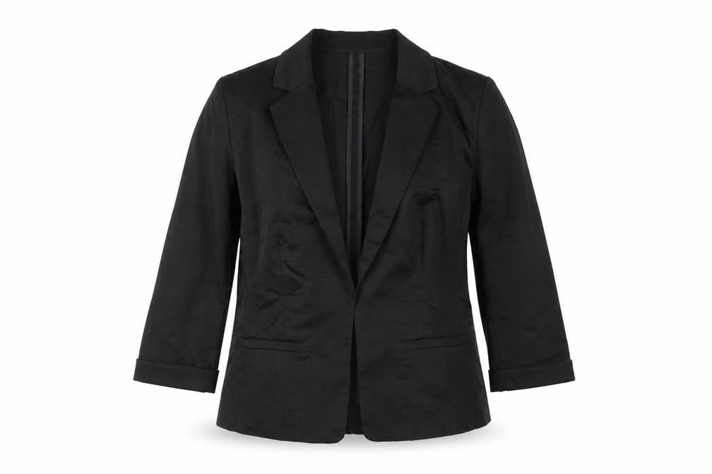 Ricki's Women's Black Blazer Size 10 Cotton Blend Single-Breasted Jacket
