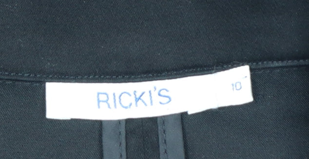 Ricki's Women's Black Blazer Size 10 Cotton Blend Single-Breasted Jacket