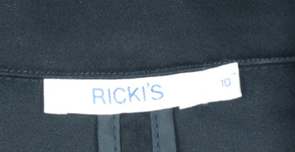 Ricki's Women's Black Blazer Size 10 Cotton Blend Single-Breasted Jacket