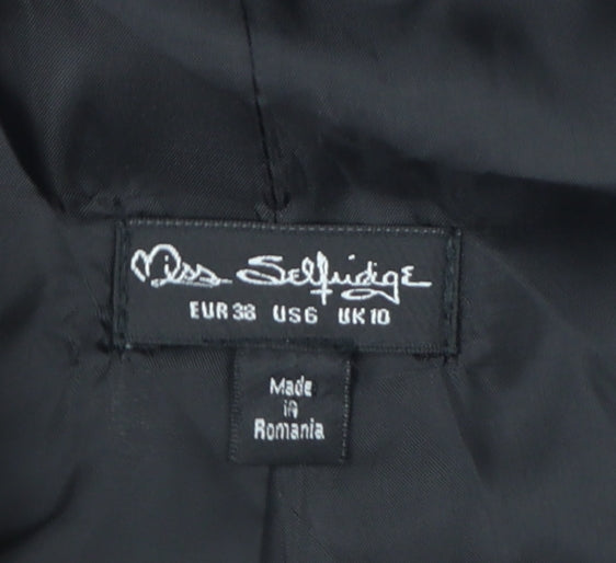Miss Selfridge Womens Black Check Cropped Suit Jacket UK 10